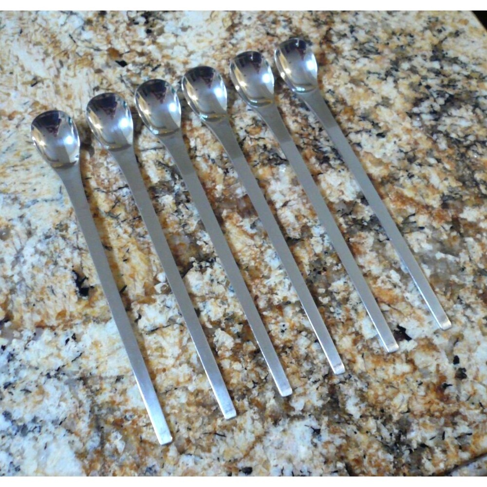 Dalia PICASSO Spain 6 Iced Tea Spoons 9" Satin 18/8 Stainless Steel
